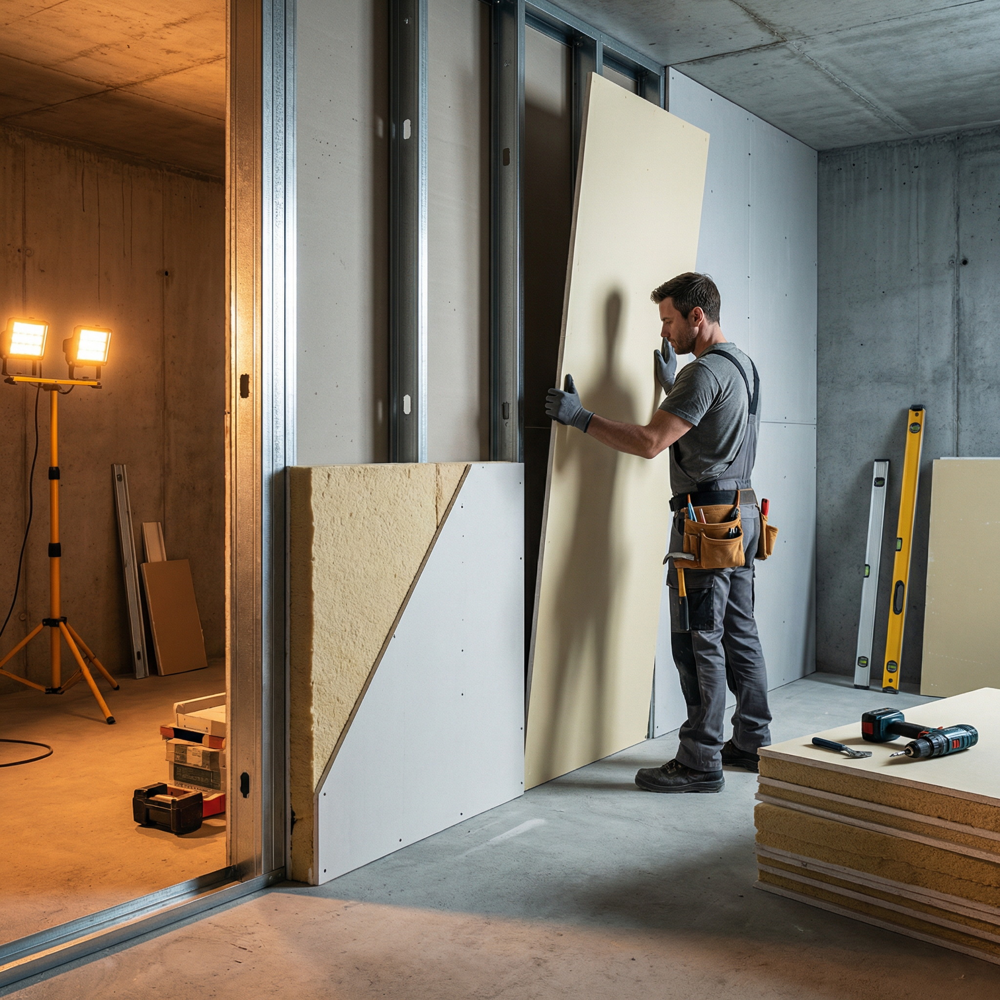 Internal wall insulation installation